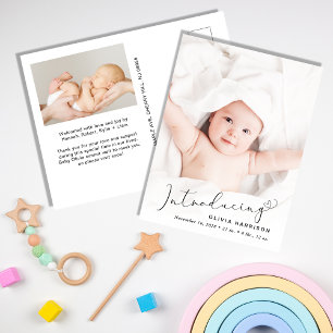 Carte Postale Faire-part Présentation de la naissance photo