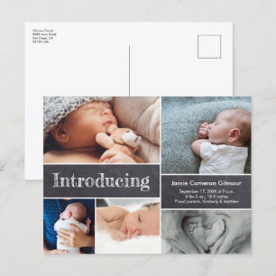 Carte Postale Faire-part Présentation simple de plusieurs photos de bébé su