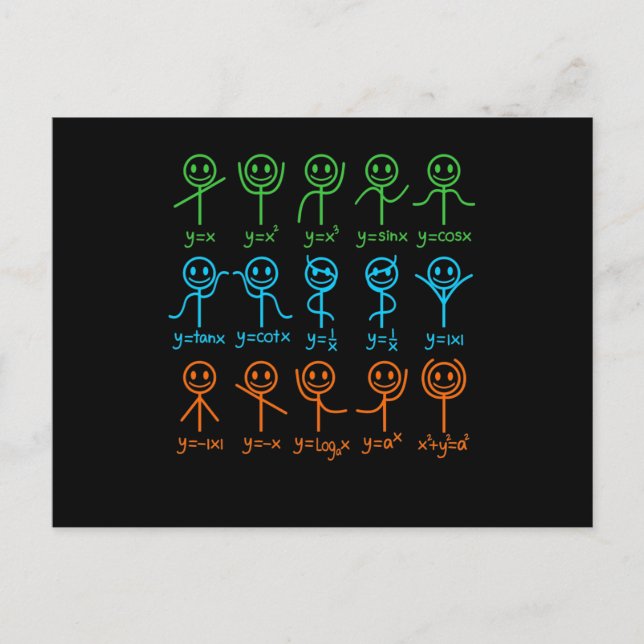 Carte Postale Faire-part Prof de maths Équation de danse Mathématique Maths (Devant)