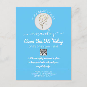 Carte Postale Faire-part Promotionnels Soyez en sécurité Logo Coiffeur code