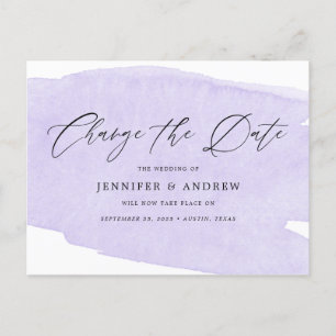 Carte Postale Faire-part Purple Modifier La Date Mariage Postponton