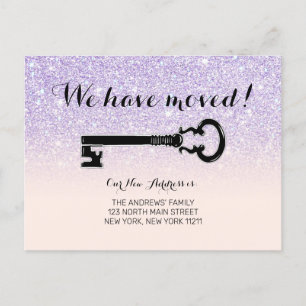 Carte Postale Faire-part Purple rose Faux Parties scintillant étincelante O