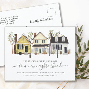 Carte Postale Faire-part Quartier de petite ville Annonce de déménagement