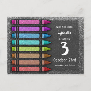 Carte Postale Faire-part Rainbow Parties scintillant Crayon Cute Enregistre