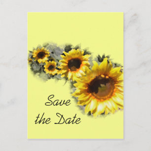 Carte Postale Faire-part Rangée de mariage des tournesols Enregistrer la da