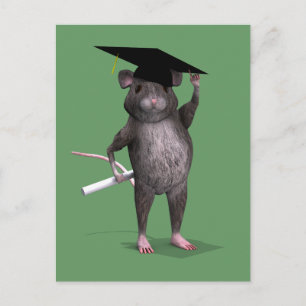 Carte Postale Faire-part Rat intelligent d'obtention du diplôme