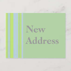 Carte Postale Faire-part Rayures bleues grises de nouveau jaune d'adresse