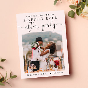 Carte Postale Faire-part Réception de mariage Photo QR Code rose Enregistre