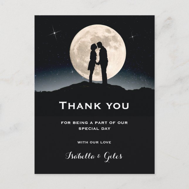 Carte Postale Faire-part Remerciements de mariage Over the Moon Wedding (Devant)