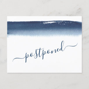 Carte Postale Faire-part Remise du Mariage d'aquarelle bleu marine créative