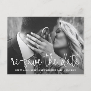 Carte Postale Faire-part Remise du Mariage de photo de script léger moderne