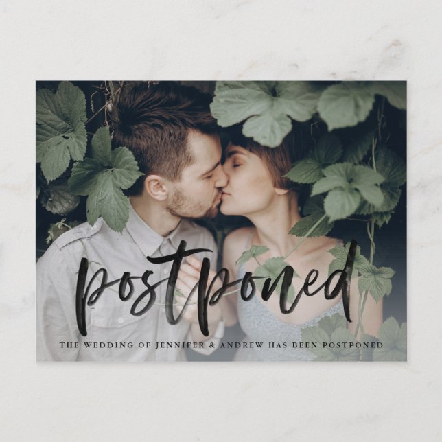 Carte Postale Faire-part Remise du Mariage de script brossé moderne (Devant)
