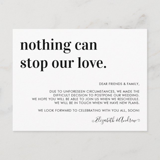 Carte Postale Faire-part Remise mariage Changement Rien Ne Peut Cesser L'Am (Devant)