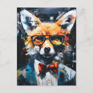 Carte Postale Faire-part Renard adapté minimaliste abstrait