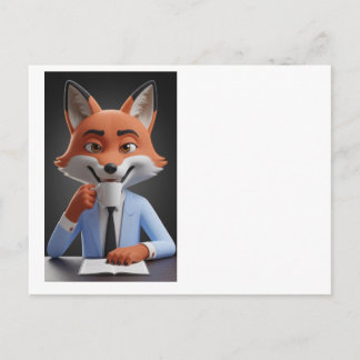 Carte Postale Faire-part Renard dans une boîte
