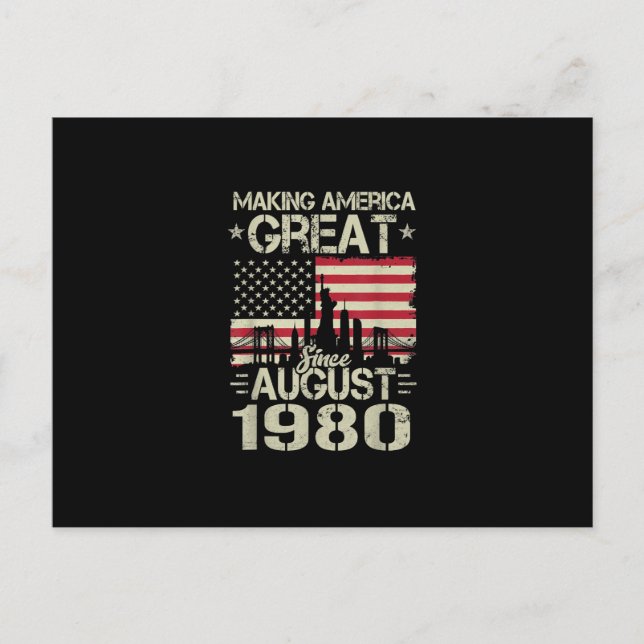 Carte Postale Faire-part Rendre l'Amérique grande depuis août Anniversaire  (Devant)