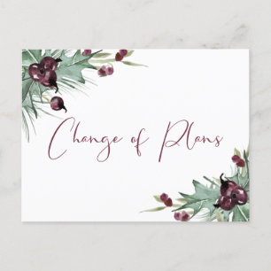 Carte Postale Faire-part Report de mariage Changement de plans Holly Berrie