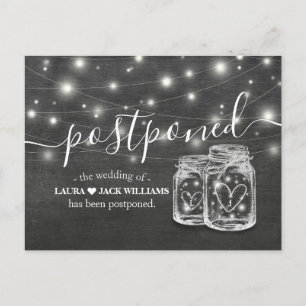 Carte Postale Faire-part Report mariage Modifier La Date Mason Jars