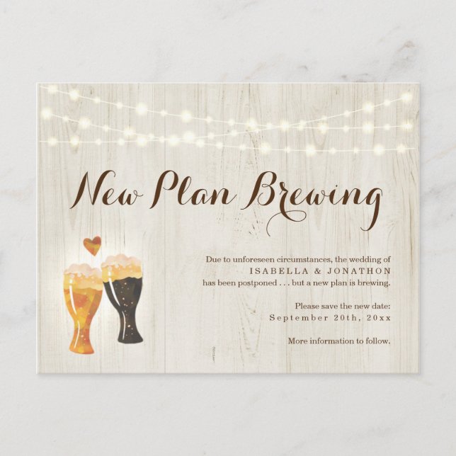 Carte postale Faire-part reportée par le Mariage d (Devant)