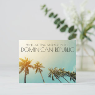 Carte Postale Faire-part République Dominicaine Mariage de plage Enregistre