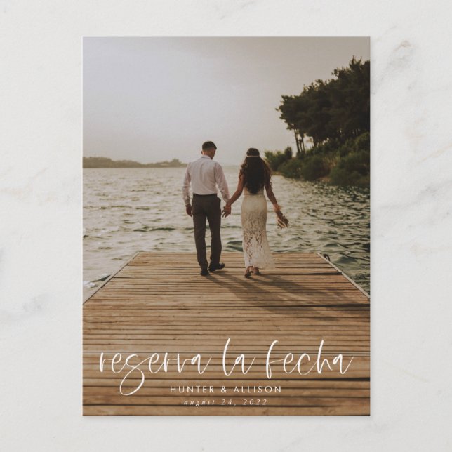 Carte Postale Faire-part Reserva La Fecha Modern Photo PostCard (Devant)