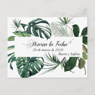 Carte Postale Faire-part Reserva La Fecha Tropical Enregistrer La Date