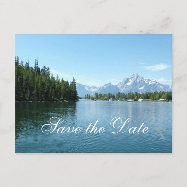 Carte Postale Faire-part Réservez la date, Parc national de Grand Teton. (Devant)