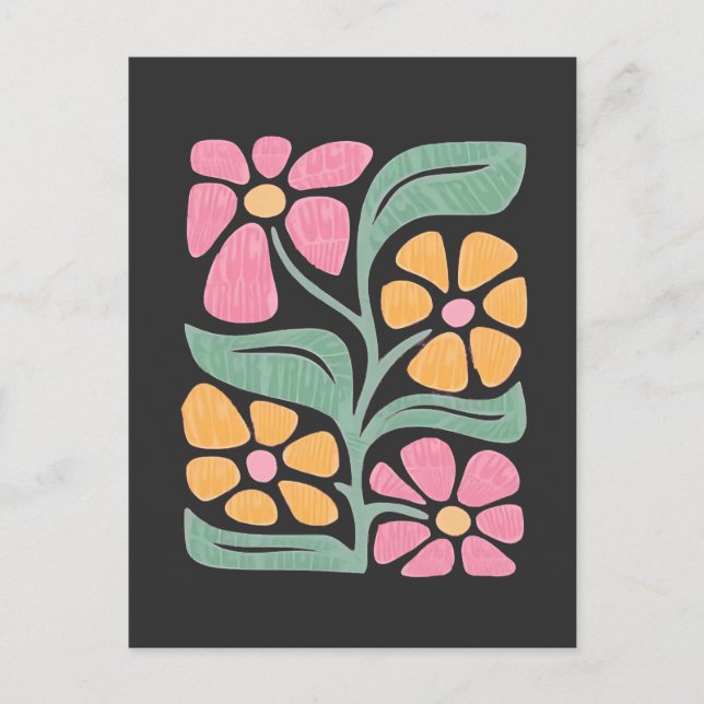 Carte Postale Faire-part RESIST Floral Anti Trump Politique Protestation  (Devant)