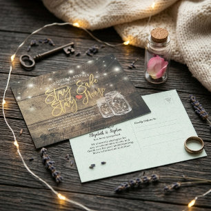 CARTE POSTALE FAIRE-PART RESTEZ CHEZ VOUS RESTEZ EN SÉCURITÉ REPORT DE MARI