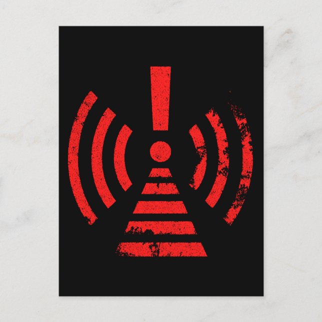 Carte Postale Faire-part Retro Keep Back Energy Warning Symbol (Devant)