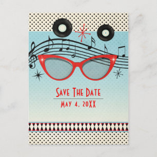 Carte Postale Faire-part Retro Vintage 1950's Fifties Party Enregistrer la 