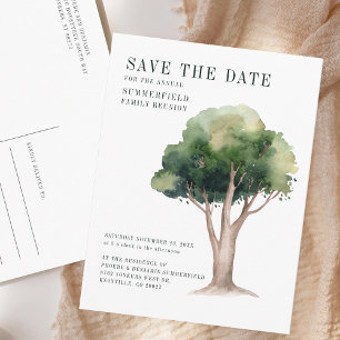 Carte Postale Faire-part Réunion annuelle de la famille Arbre généalogique 