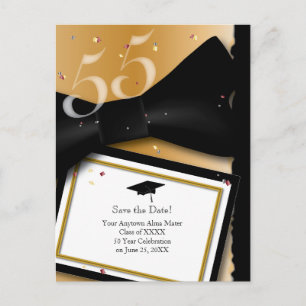Carte Postale Faire-part Réunion de classe personnalisable de 55 ans, sauve
