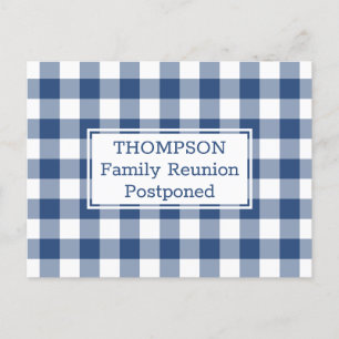 Carte Postale Faire-part Réunion de famille reportée à cause d'une vérifica