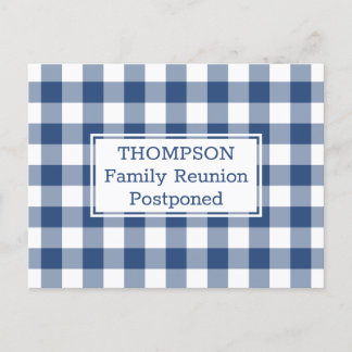 Carte Postale Faire-part Réunion de famille reportée à cause d'une vérifica