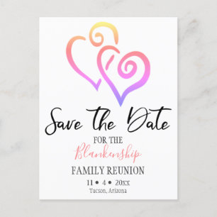 Carte Postale Faire-part Réunion Familiale Enregistrer La Date Rainbow Link