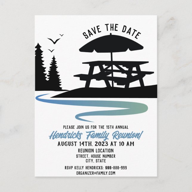 Carte postale faire-part réunion famille (Devant)