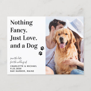 Carte Postale Faire-part Rien De Fancy Just Love Chien Enregistrer La Date