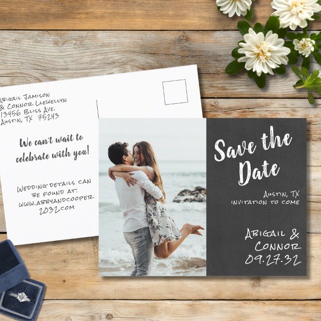 Carte Postale Faire-part Rien de Fantaisie Juste Amour Ardoise Enregistrer  (Créateur téléchargé)