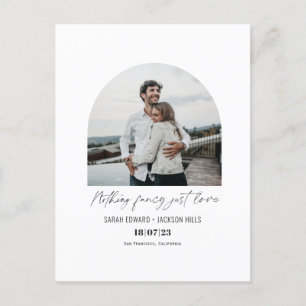 Carte Postale Faire-part Rien de fantaisie juste amour voûté elopement phot