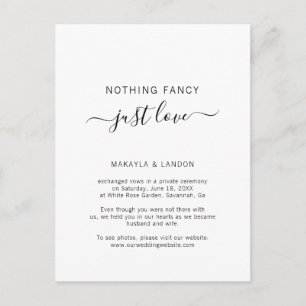 Carte Postale Faire-part Rien de Fantaisie Juste l'Amour Simple Mariage Fui