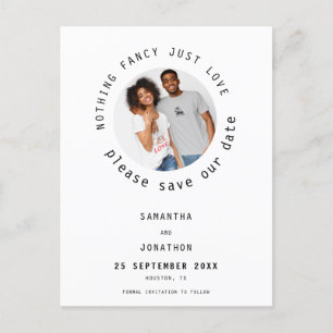 Carte Postale Faire-part Rien De Fantastique Juste Amour Photo Décontracté 