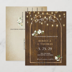 Carte Postale Faire-part Roche Rustique Lights Gold Arch Magnolia