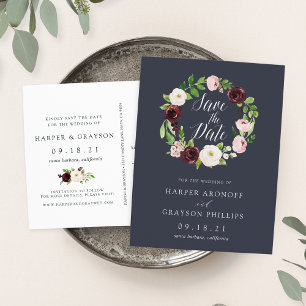 Carte Postale Faire-part Romance de Minuit Enregistrez la Date