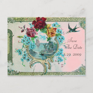 CARTE POSTALE FAIRE-PART ROMANTICA 3 SAUVEGARDEZ LA DATE