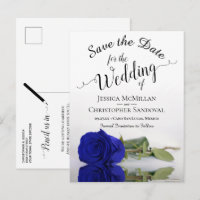 Romantique Royal Bleu Rose mariage Enregistrer la
