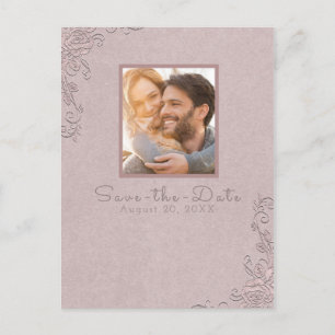 Carte Postale Faire-part Rose élégante rustique vintage Photo Save the Date