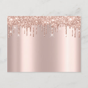 Carte Postale Faire-part Rose Gold Sark gouttes Minimal Simply Glam