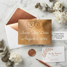 Rose Gold Save the Date Cœurs de Cuivre