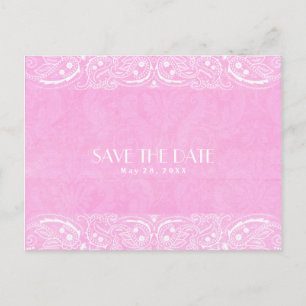 Carte Postale Faire-part Rose Paisley Rustique Country Western Enregistrer 